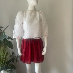 club monaco silk Red Skirt